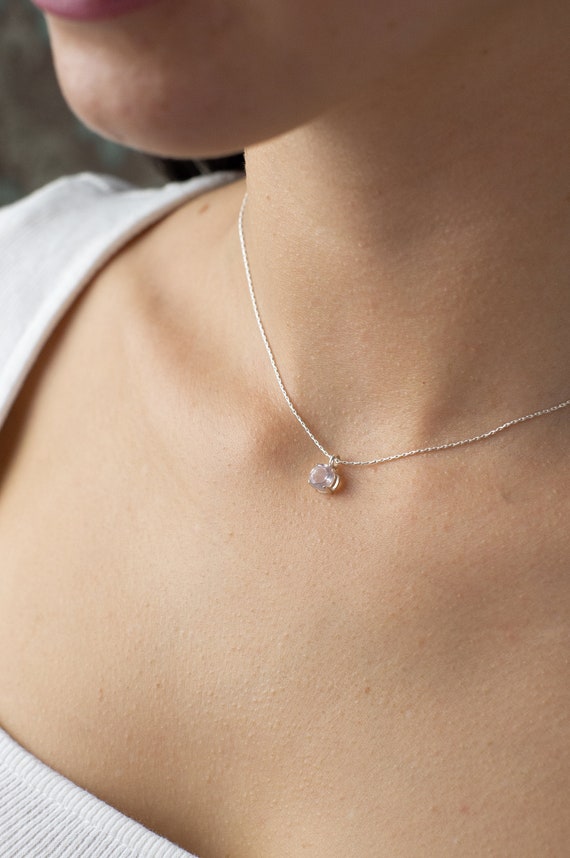 Sterling Silver Rose Quartz Dainty 