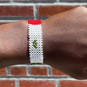 Mexico Flag Beaded Bracelet Masai Beads  Red, White, Green Kenya Jewelry, Jewelry, Africa Jewelry, bracelets, Masai Bracelet,