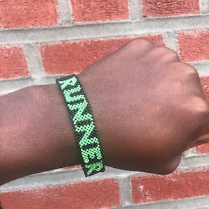 Runner  26.2 Bracelet Black and Green Kenya Jewelry, Masai Jewelry, Africa Jewelry, Africa bracelets, Masai Bracelet