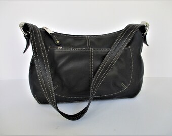 tignanello black leather purse