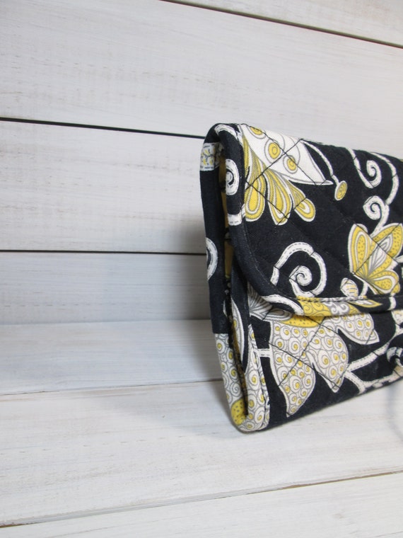 Vera Bradley Yellow Bird Brush Roll Cosmetic Case - image 3