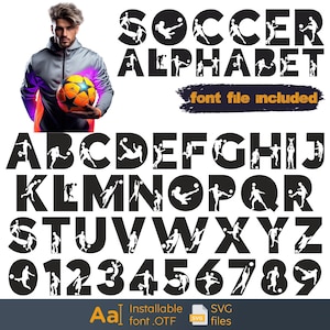 Fuente de fútbol, Alfabeto de fútbol svg, Letras y números de fútbol, Mamá de fútbol, Mamá de fútbol svg, Fuentes deportivas, Fuente de manualidades para niños, Nombre de niño