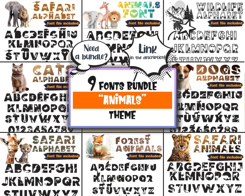 Safari Animals Alphabet SVG, Zoo Letters SVG, Kids Alphabet, Wildlife ...