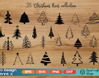 Christmas tree svg, Merry Christmas svg, Xmas tree bundle svg, Christmas tree for Cricut, Pine svg, Christmas tree clipart, Silhouette svg