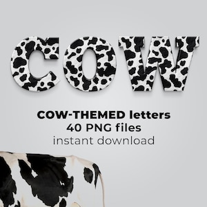 Kuh Buchstaben PNG, Kuh Alphabet PNG, Bauernhof Tier Buchstaben, Alphabet Clipart, Kinder Buchstaben, Buchstaben und Zahlen, Scheunentier Buchstaben