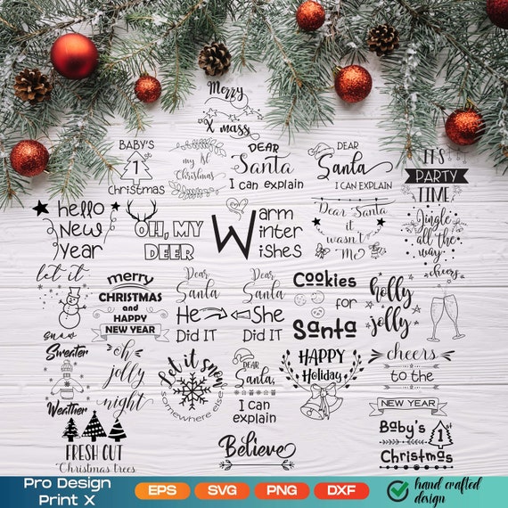 Download Free Christmas Saying Bundle Svg Funny Christmas Svg New Year Etsy SVG DXF Cut File