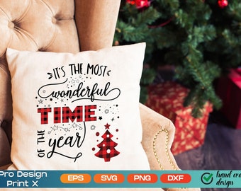 The Most Wonderful time svg,Buffalo Plaid svg,Winter svg,Christmas svg,Merry Christmas svg,Buffalo Plaid Christmas svg,Christmas Tree svg