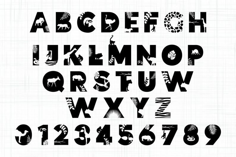 Download Safari Alphabet svg Animals Letters Decorative alphabet ...
