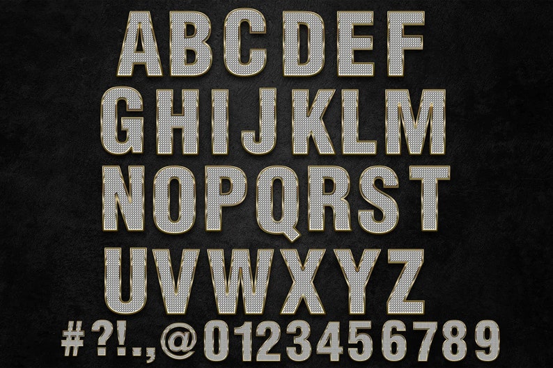 Diamond Alphabet png, Diamond Letters, Rich Letters png, Glam Lettering, Gold and Diamond alphabet, Sparkle letters, Bling alphabet PNG image 2