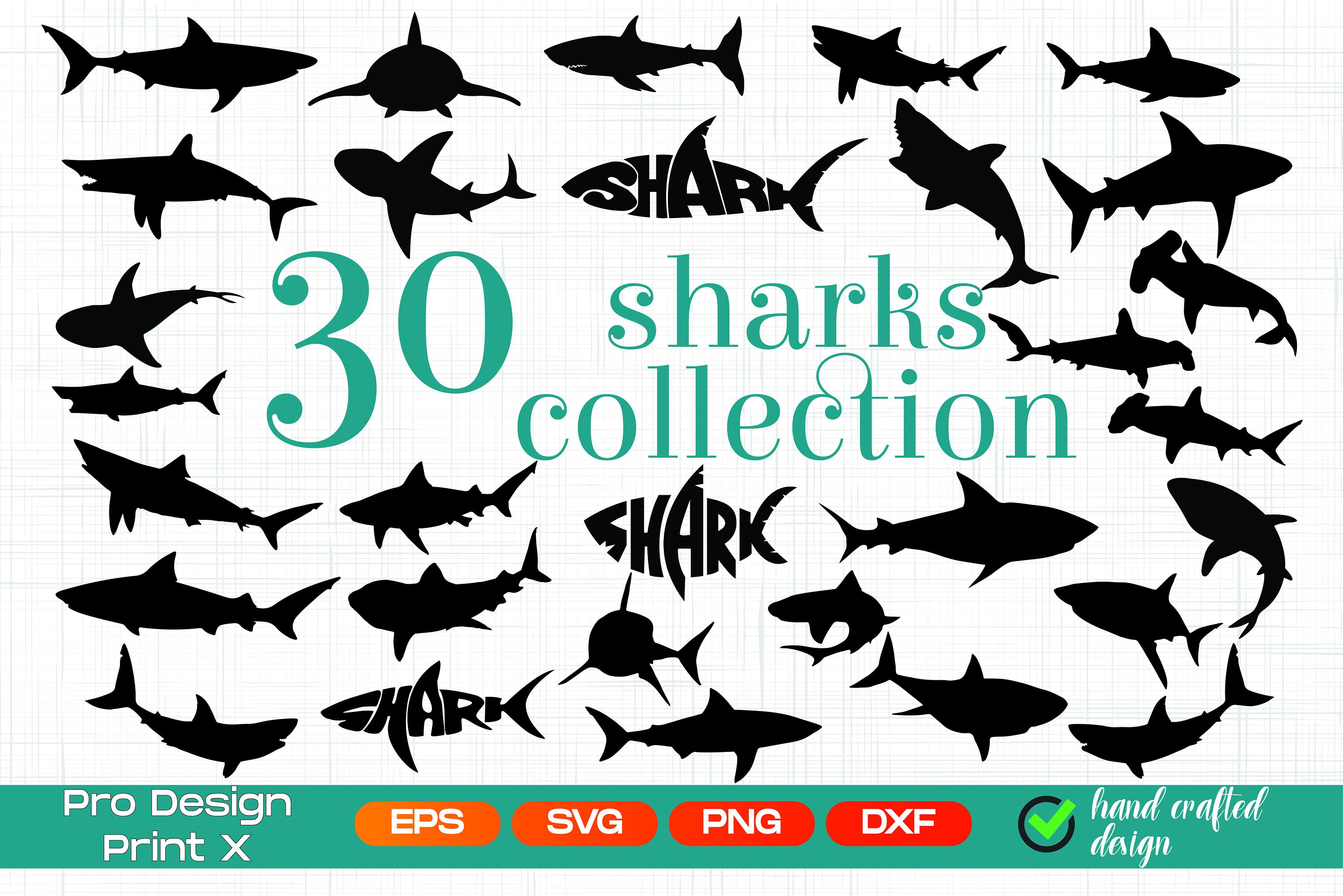 Shark Svg Shark Silhouette Sharks Bundle Shark Cut File - Etsy