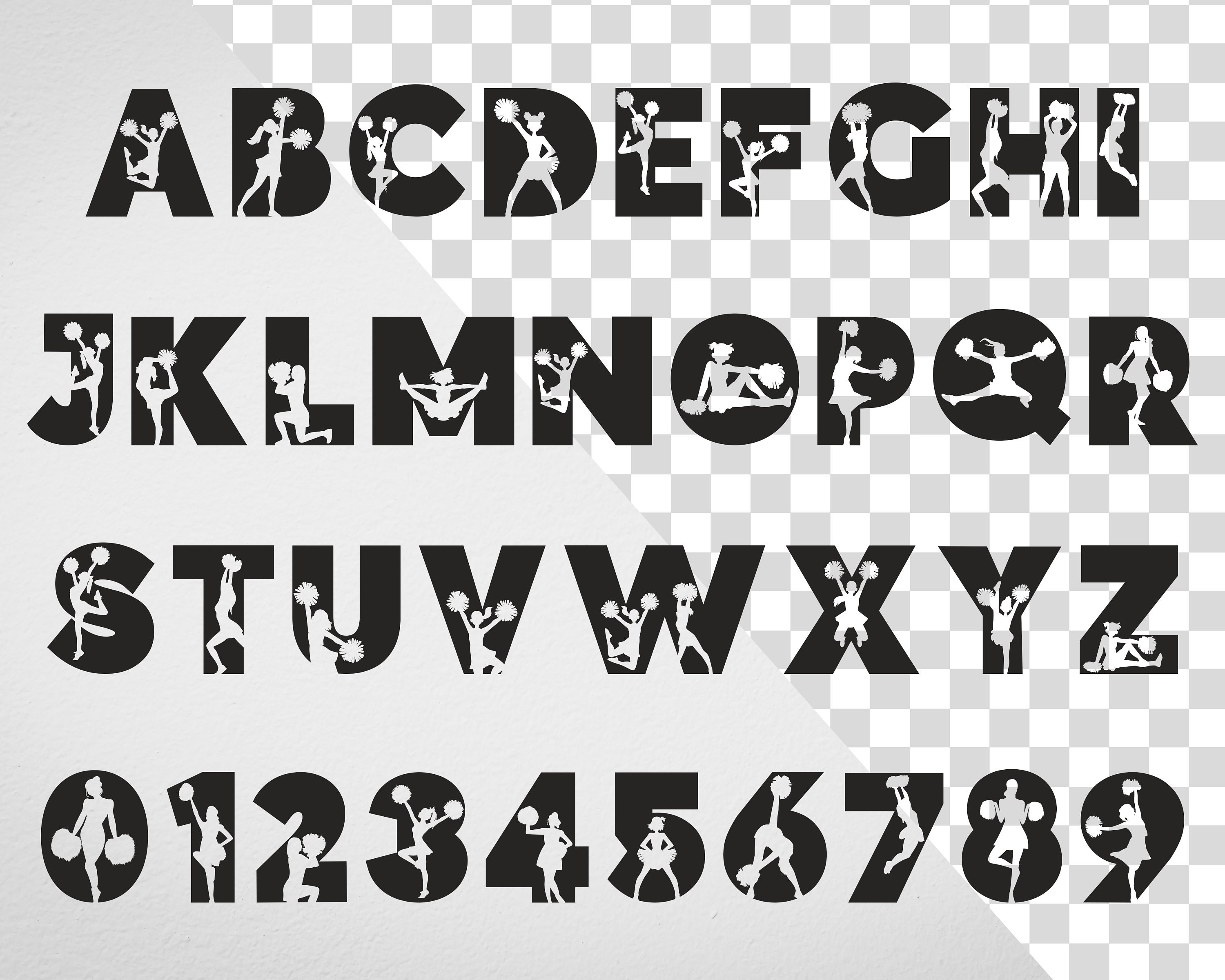 Cheerleader Font, Cheerleader Letters, Cheer Mom T-shirt, Football Svg ...