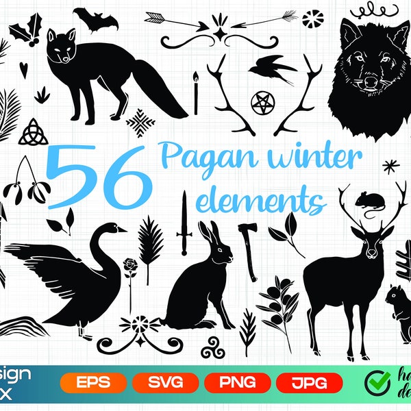 Pagan winter svg, Witch svg, Pentacles svg, Pentagram svg, Lucifer svg, Gothic pagan svg, Leviathan cross, Wiccan symbols, Star magic svg