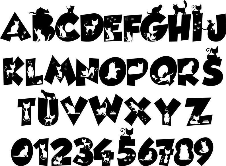 Cat Alphabet SVG, Cat Letters SVG, Cat Lover SVG, Animal Letters Svg - Etsy