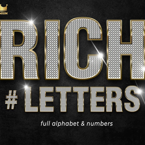 Diamond Alphabet png, Diamond Letters, Rich Letters png, Glam Lettering, Gold and Diamond alphabet, Sparkle letters, Bling alphabet PNG