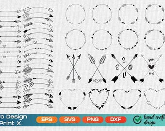 Arrow svg, Arrows bundle, Valentine svg, Arrow circle svg, Crosser arrows, Heart arrows svg, Love arrows, Tribal arrow, Boho arrow svg, Cut