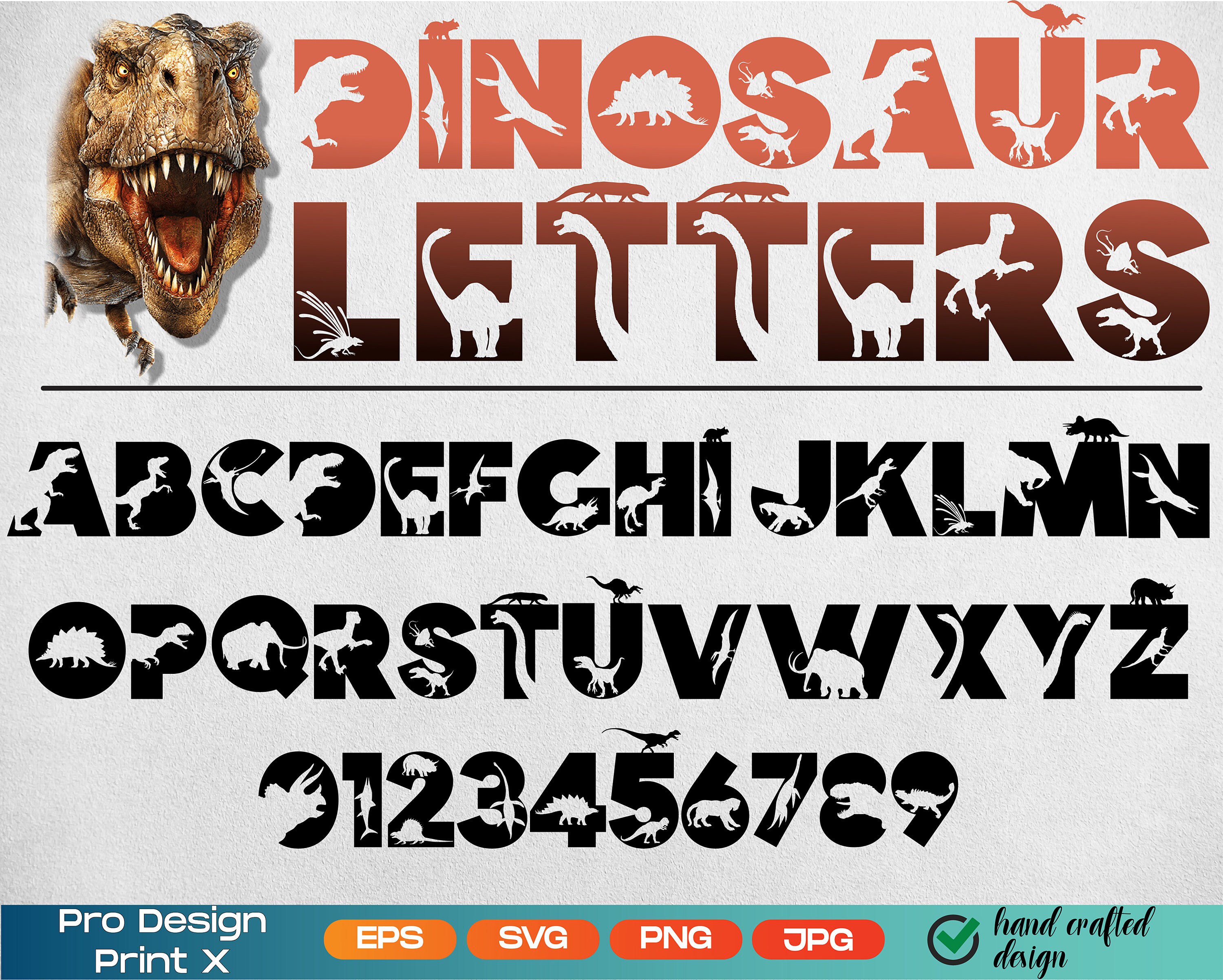 Craft Supplies & Tools Paper, Party & Kids AZ Dinosaur letters Decal