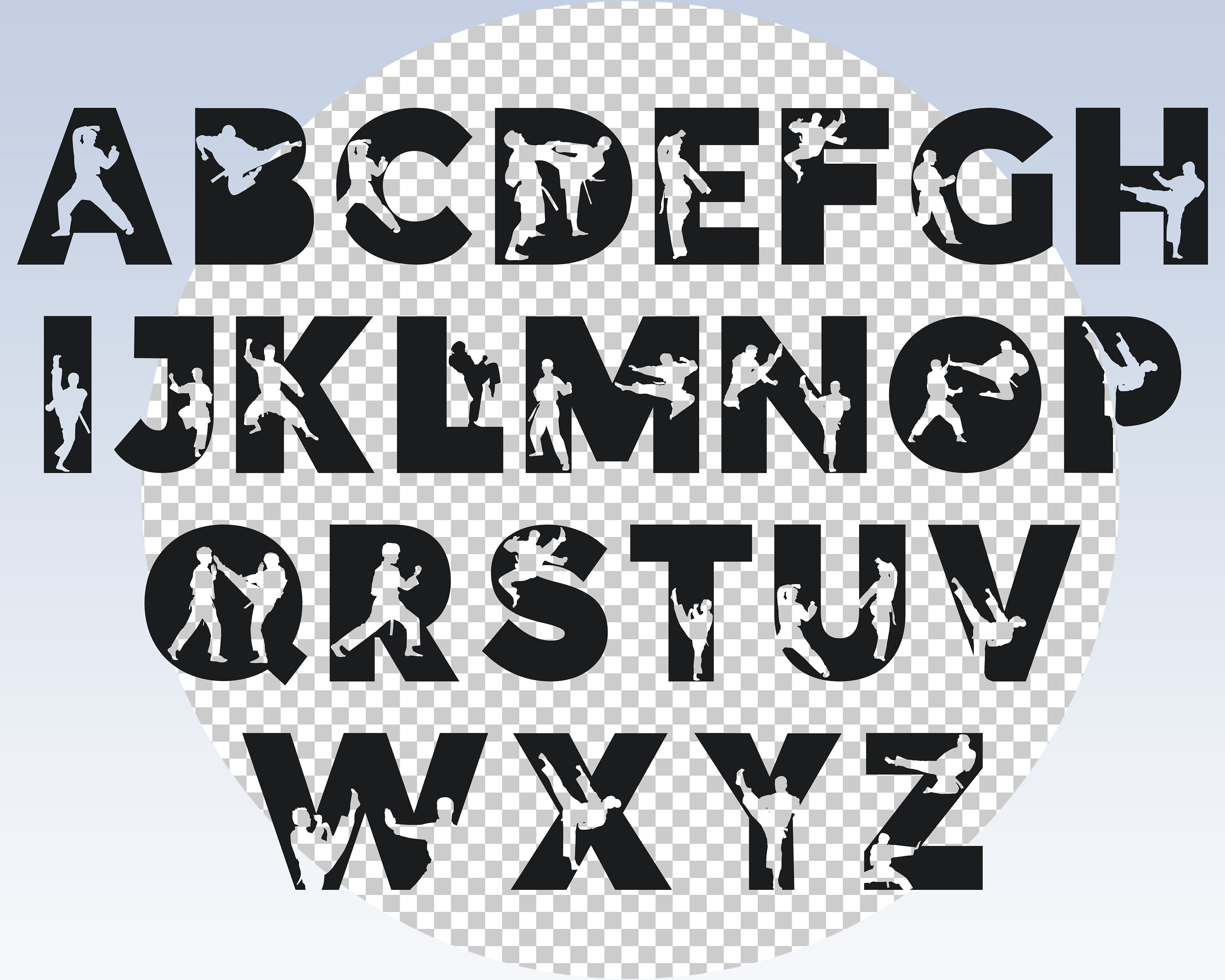 Karate Writing Indesign Karate Font, Karate Svg Clipart, Taekwondo Font, Martial Letters, Sport ...