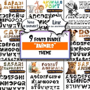 Lettres d'animaux sauvages, SVG, alphabet animaux de la forêt, décoration de chambre d'enfant des bois, police d'animaux, police d'artisanat, sticker mural chambre d'enfant SVG image 4