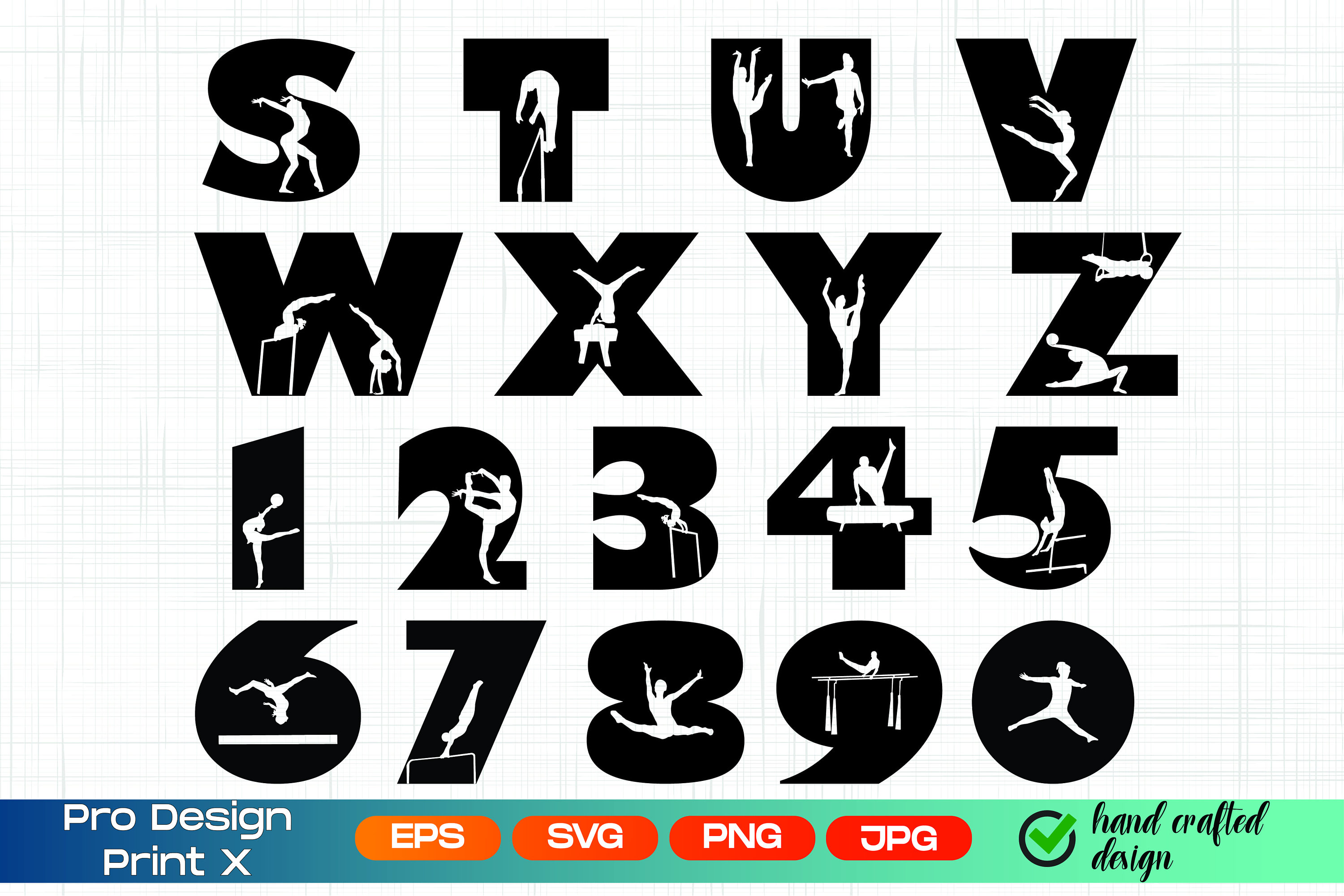 Gymnastics Svg Gymnastics Alphabet Gymnast Letters Svg Etsy