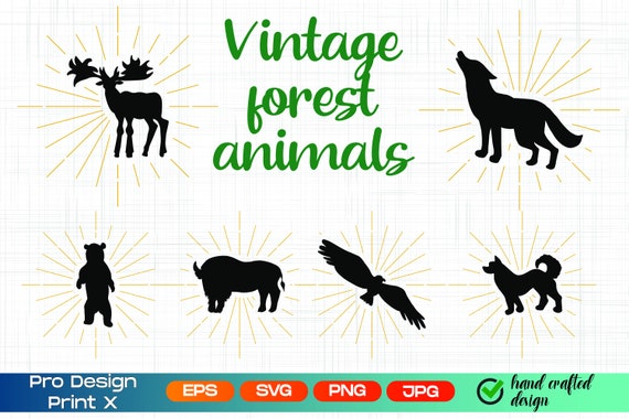 Download Vintage Forest Animals Animals Silhouette Forest Animals Etsy