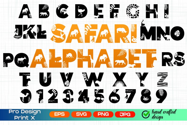 Download Safari Alphabet svg Animals Letters Decorative alphabet svg | Etsy