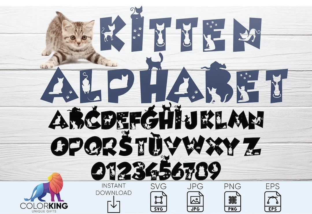 Cat Alphabet SVG, Cat Letters SVG, Cat Lover SVG, Animal Letters Svg - Etsy