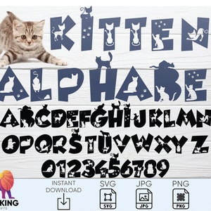 Cat Alphabet SVG, Cat Letters SVG, Cat Lover SVG, Animal Letters svg