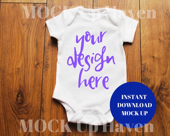 White Baby Bodysuit Mockup Baby Onesie Mockup White Baby Etsy