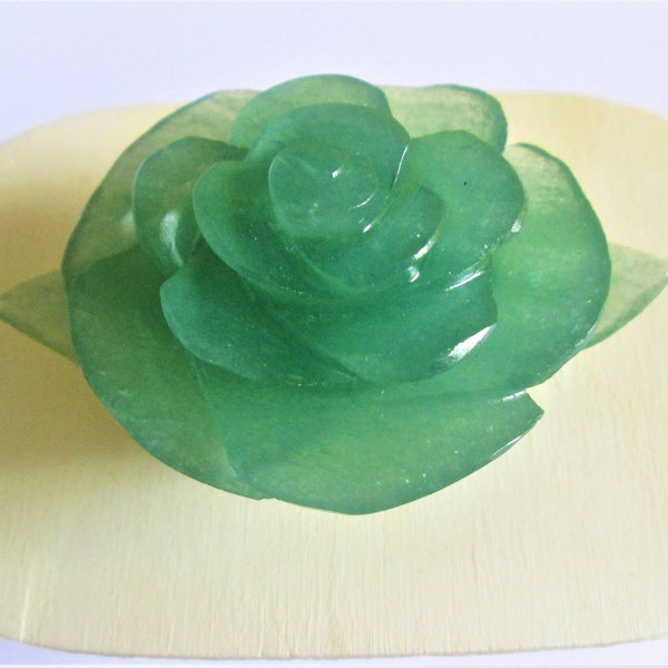 Genuine Green Aventurine Flower Carving | Rose Shaped Handmade Crystal | Decor Showpiece | Repel Negativity Crystal | Gift Crystal Carving