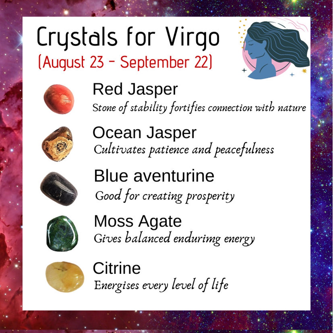 Virgo Zodiac Crystals Set 5 Crystals for Birthdates23rd Etsy