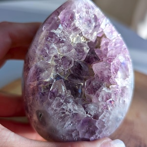 Amethyst Druzy Egg Crystal | Natural Purple Geode Egg | Healing Stone Decor | February Birthstone Gift | Home Altar Gemstone | UK Shop