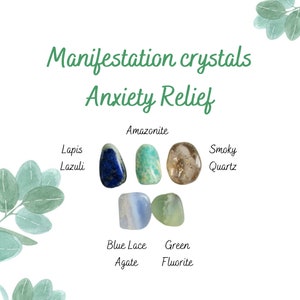 Manifestation Crystal Set | Anxiety Relief Crystal Set | Crystals For Relief From Anxiety | 5 Lovely Crystals in Gift Box