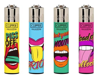 rude cigarette lighters NAUGHTY WORDS Rare Clipper Lighters Unique Funny Cool - Buy Individual or  Whole Set - Clippers Lighter Clippers Collection Set