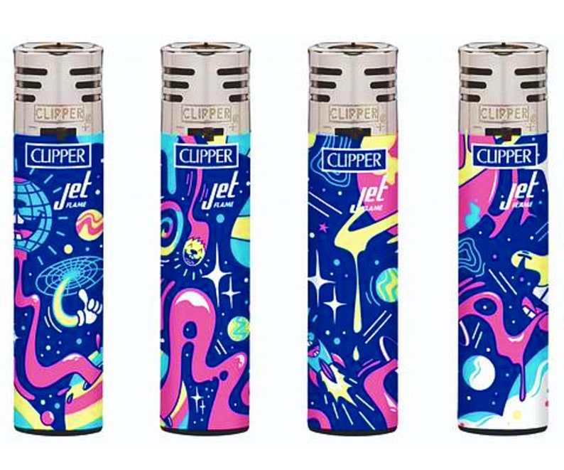 Rare Windproof Jet Flame Space Clipper Lighters 420 Funny Cool Clippers Jet Lighter Windproof Aliens Unique Gas Refillable 