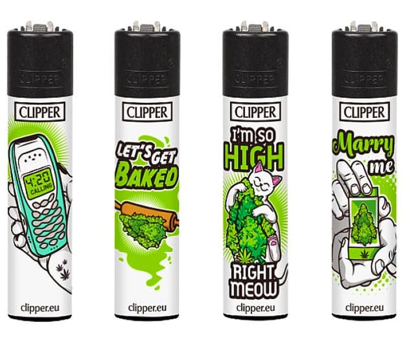 Get Baked 420 Rare Clipper Lighters Cool Clippers Lighter Gas Refillable Colourful Unique Funny 