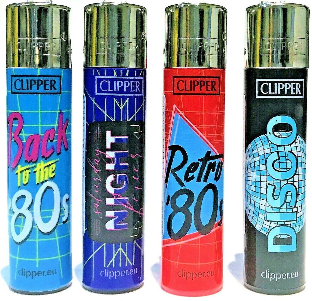4 X 80's Rare Clipper Lighters Unique Funny Cool Clippers Lighter Art