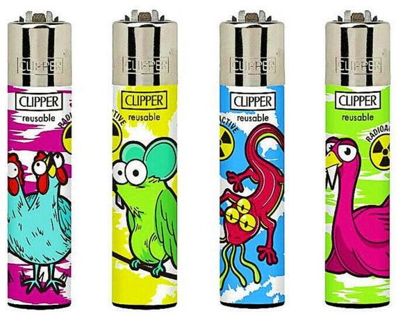 4 x Coloured Leaves RARE Clipper Lighters Unique Funny Cool Clippers  Lighter Colourful Gas Refillable