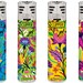 4 x Rare Windproof Jet Flame Floral Flower Clipper Lighters Funny Cool Clippers Jet Lighter 
