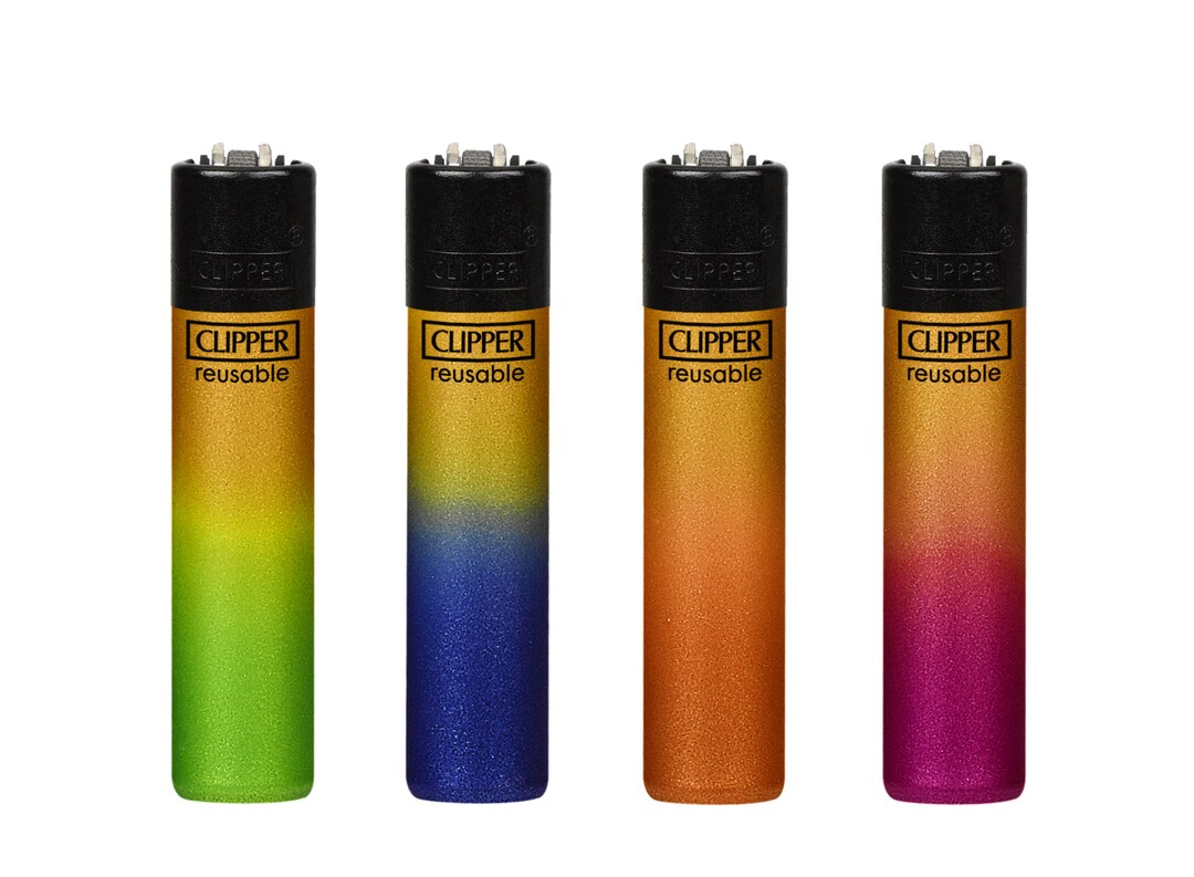 Gold Colour Gradient Clipper Lighters Rare Cool Lighter Clippers Gas