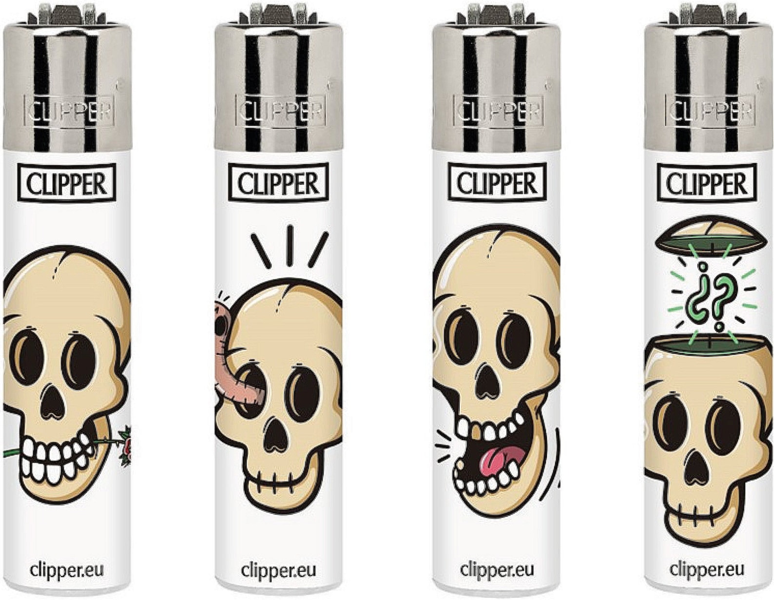 4 X Funny Skulls Rare Clipper Lighters Cool Clippers Lighter Etsy