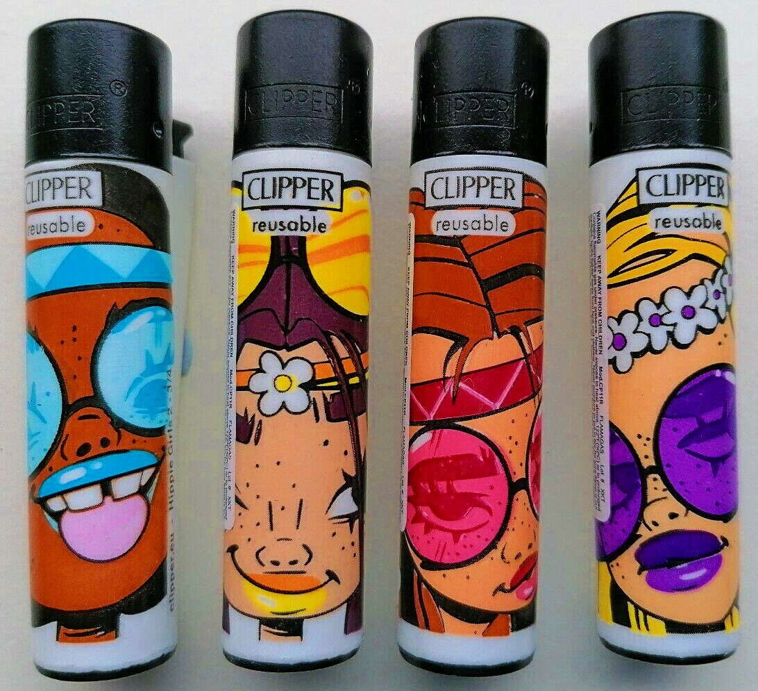 4 X Hippie Girls Rare Clipper Lighters Unique Funny Cool Etsy Ireland