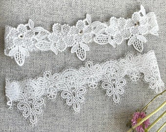 Embroidered Wedding stretch lace garter set/Bridal garter set/Crystal bridal garter/Wedding garter/wedding gift
