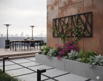 Abstract Metal Trellis | Modern Wall Art | Indoor/Outdoor Decor | Geometric Garden Trellis | Plant Support | Unique Gift | Customizable