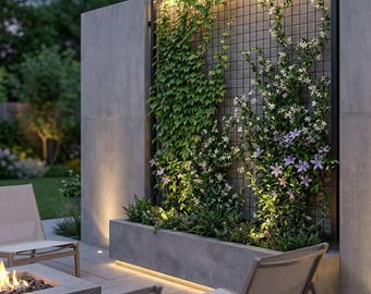 4" Square Mesh Simple Wall / Stand Alone Trellis, Solid Commercial Grade Plant Trellis For Planters, Trellis For Potted Plant Hanging