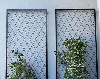 Rhombus Diamond Grid Metal Trellises, Solid Metal Trellis Trellises, Metal Rose Trellis Any Exterior Wall, Heavy Duty Wrought Iron Trellis