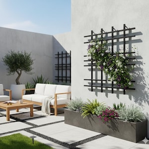 Modern Frameless Metal Trellis, Climbing Plant Trellis For Pots, Custom Garden Trellis Small Gardens Plant Covered Wall Guide Metal Wall Art
