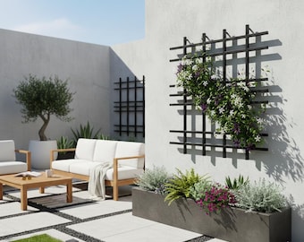 Modern Frameless Metal Trellis, Climbing Plant Trellis For Pots, Custom Garden Trellis Small Gardens Plant Covered Wall Guide Metal Wall Art