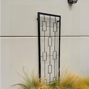 Solid Steel Panacea Trellis, Contemporary Tall Vertical Trellis Live Wall, Steel Wall Mount Vertical Gardening Gridwall Panel Garden Decor