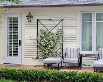Architectural-Grade Large Flat Diamond Trellis, Maintenance-Free Garden Trellis, Vertical Plant Guide, Powder Coat Solid Metal Trellis Fence