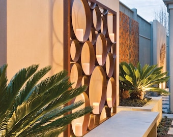 Abstract Circular Trellis, Metal Garden Trellis, Large Steel Design Trellises, Multi Size Plant Trellis, Backyard Metal Decor Wall Mounted